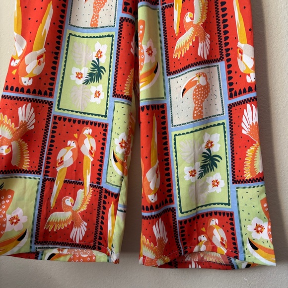 Live 4 Truth XL Novelty Tropical Bird Print Pull On Wide Leg Pants - Picture 7 of 11
